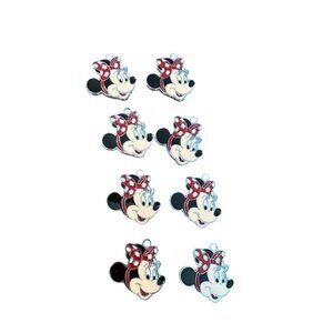 Disney Minnie Mouse Pendants Lot of 8 Necklace Bracelet Charms Craft Supplies